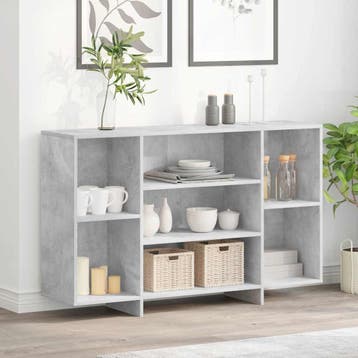 vidaXL Dressoir 120x30x75 cm bewerkt hout betongrijs, 100 tot 150 cm, Verzenden, Nieuw, 25 tot 50 cm