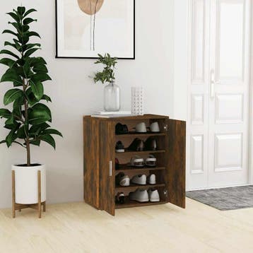 vidaXL Schoenenkasten 60 x 35 x 70 cm Gerookt eiken, Verzenden, Nieuw