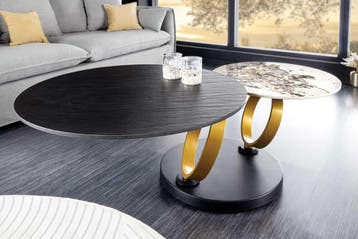 Design Salontafel DANCING RINGS Zwart Ronde Draaibaar, Ophalen of Verzenden, Nieuw