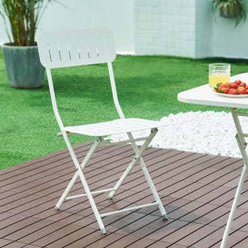 Klapstoel Sande set van 2 tuinstoelen 84,5x42x50 cm wit [en., Tuin en Terras, Verzenden, Nieuw