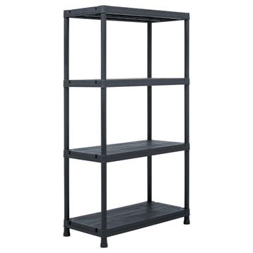 vidaXL Opbergrek 100 kg 60x30x138 cm kunststof zwart, Verzenden, Nieuw