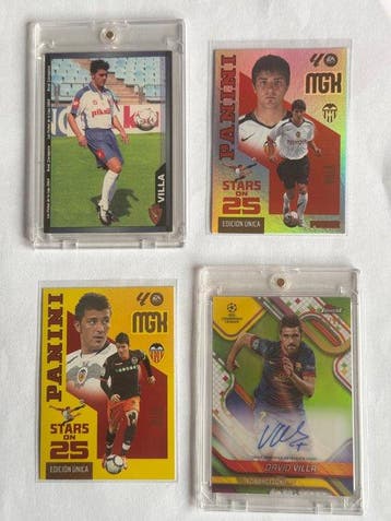 Panini David Villa - Autographed (39/99) Parallel Card + 3, Nieuw