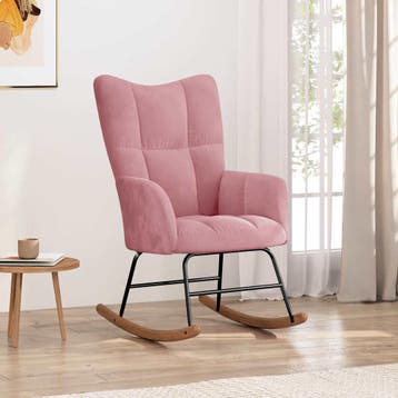 vidaXL Schommelstoel fluweel roze, Verzenden, Nieuw
