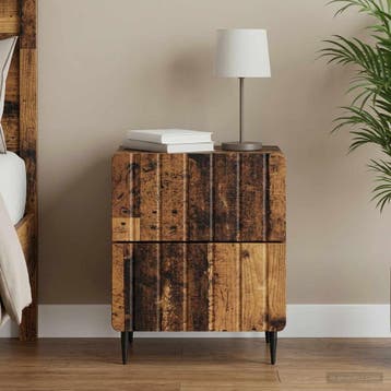 vidaXL Nachtkastje Oud hout 43 x 34,5 x 49,5 cm Bewerkt hout, Minder dan 45 cm, Verzenden, Nieuw, Minder dan 55 cm