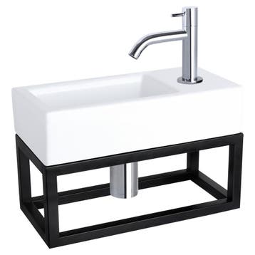 Fonteinset Differnz Ravo Keramiek Met Handoekrek 38.5x18.5x9, Ophalen of Verzenden, Nieuw, Overige typen