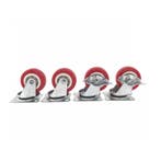 Benson Zwenkwielen set - geremd en ongeremd - 50 mm - roo..., Ophalen of Verzenden, Nieuw