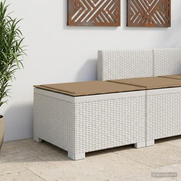 vidaXL Eénpersoons Tuinbank met Kussen Rattan Look PP Wit, Verzenden, Nieuw