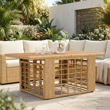 vidaXL Tuinstafel met opklapbare functie Naturel 100 x 55 x, Verzenden, Nieuw