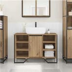 Eiken Wastafelkast – Moderne Badkamerkast 91×35×60 cm, Verzenden, Nieuw