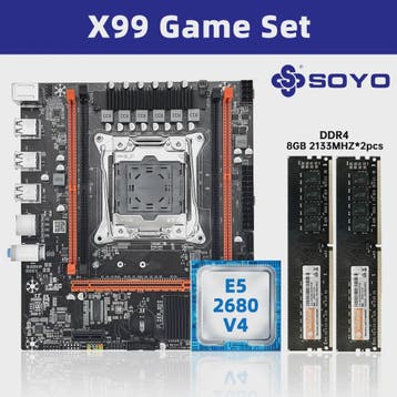 SOYO X99 Moederbord Kit met Intel Xeon E5 2680 V4 CPU en 16G, Computers en Software, Desktop Pc's, Verzenden, Nieuw