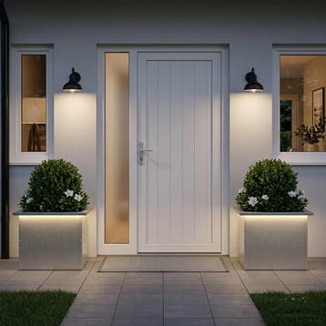 vidaXL Plantenbak met led 2 st zilver 30 x 40 x 30 cm, Verzenden, Minder dan 60 cm, Nieuw, Metaal