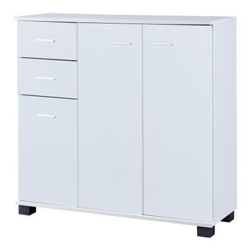 [en.casa] Halmeubel Crimla 72x80x28 cm wit, Verzenden, Nieuw