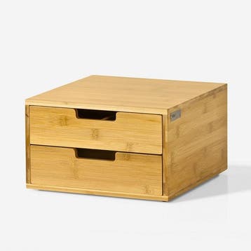2dekans | SoBuy Capsulehouder met 2 Lades - Bamboe - 30 x 18, Ophalen of Verzenden, Zo goed als nieuw