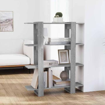 vidaXL Boekenkast/kamerscherm 100x30x123,5 cm grijs sonoma, Huis en Inrichting, Minder dan 50 cm, Verzenden, 100 tot 150 cm, Nieuw