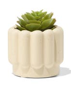 HEMA Bloempot 7x6cm keramiek ribbels zand, Verzenden