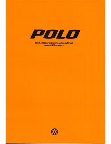 1976 VOLKSWAGEN POLO BROCHURE NEDERLANDS, Nieuw, Volkswagen, Author