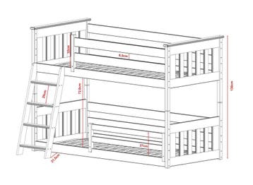 Stapelbed met Ladder Kas - 2-persoons - 90 x 200 - Wit, Verzenden, Nieuw, Stapelbed