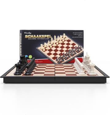 Woodley Magnetisch Schaakbord - Schaakspel met schaakstukken, Ophalen of Verzenden, Nieuw
