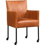 Leren eetkamerstoel Desire - Vintage Cognac (cognac) -, Nieuw, Leer, Ophalen of Verzenden, Bruin