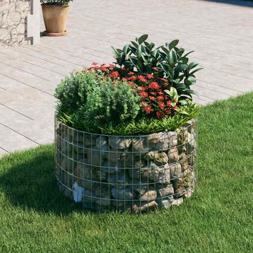 vidaXL Gabion paal rond Ø100x50 cm gegalvaniseerd staal, Verzenden, Nieuw, IJzer