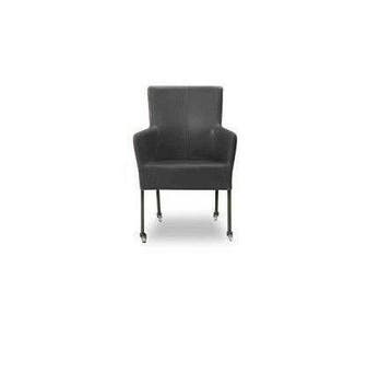 Eetkamerstoel Suske - eetkamerstoelen - Zwart, Nieuw, Zwart, Leer