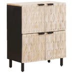 vidaXL Dressoir Witte Was Afwerking 60 x 33 x 75 cm Massief, Verzenden, Nieuw