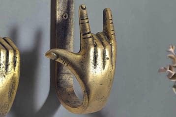Kapstokhaak FINGERS 20 cm set van 3 messing - 45662, Ophalen of Verzenden, Nieuw