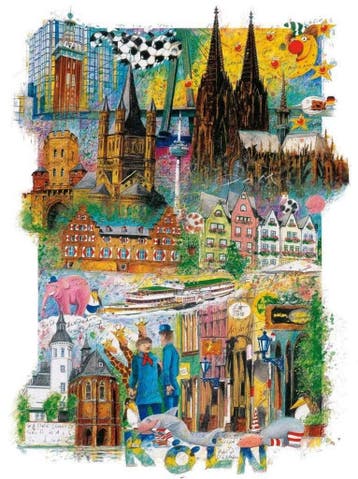 Kunstdruk Klaus D. Schiemann - Köln 30x40cm, Huis en Inrichting, Woonaccessoires | Schilderijen, Tekeningen en Foto's, Verzenden