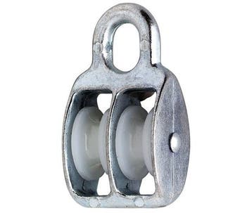 DX Katrol nylon wiel duplex 12x50 mm verzinkt, Verzenden