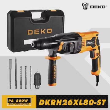DEKO DKRH26XL80-ST Elektrische Boorhamer - 4 Functies, 800W,, Verzenden, Nieuw