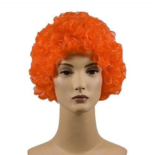 Afro Pruik oranje, Hobby en Vrije tijd, Feestartikelen, Feestartikel, Nieuw, Verzenden