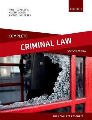Complete Criminal Law 9780198848462, Zo goed als nieuw