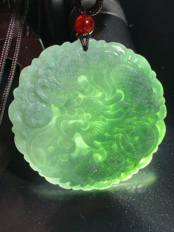 Gecertificeerde natuurlijke jade Jade draak hanger,