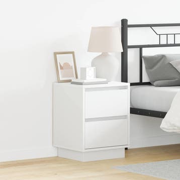 vidaXL Nachtkastje Wit 39 x 34,5 x 50 cm Bewerkt hout, Minder dan 45 cm, Verzenden, Nieuw, Minder dan 55 cm