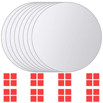 vidaXL 8 st Spiegeltegels rond glas, Huis en Inrichting, Woonaccessoires | Spiegels, Verzenden, Nieuw
