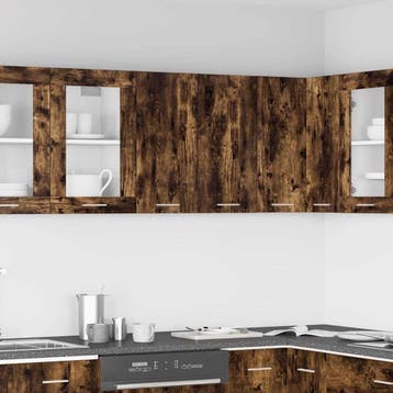 vidaXL Bovenkast Lyon 60x31x60 cm bewerkt hout gerookt, Verzenden, Nieuw, Bruin
