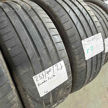 2 x Kumho Ecsta 255-40-21 Zomerbanden 5mm, Gebruikt, 255 mm, Band(en), Personenwagen