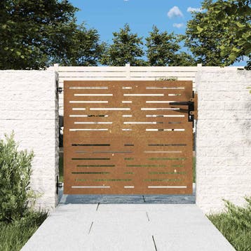 vidaXL Poort 85x100 cm vierkant cortenstaal, Tuin en Terras, Tuinpoorten, Verzenden, Nieuw
