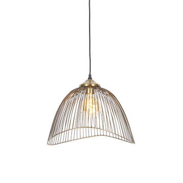 Design hanglamp messing draad 39,8 cm - Pia, Verzenden, Nieuw, Design