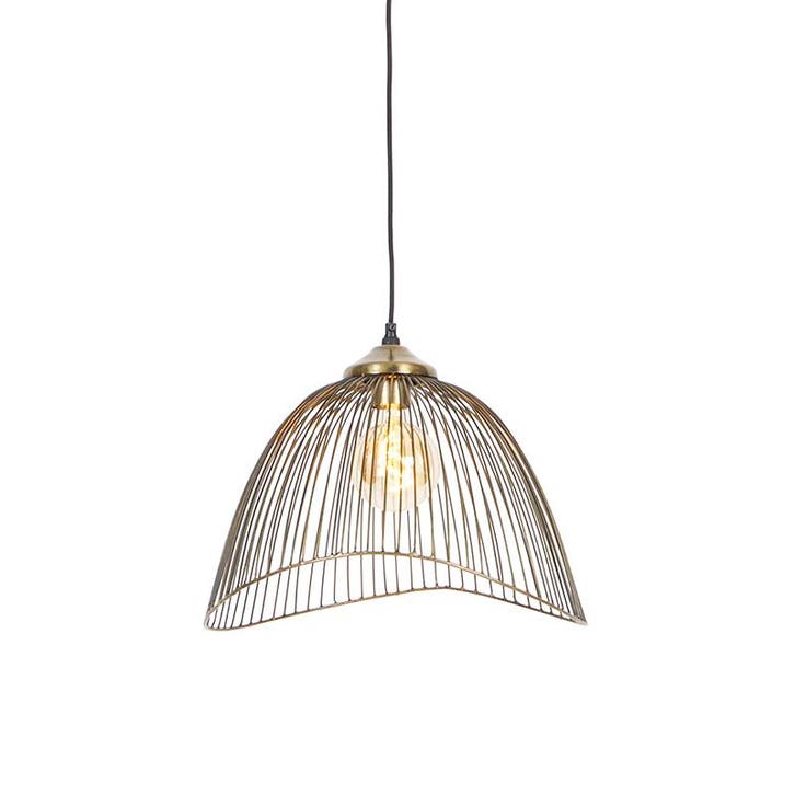 Design hanglamp messing draad 39,8 cm - Pia, Huis en Inrichting, Lampen | Hanglampen, Nieuw, Verzenden