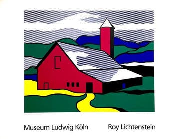 (after), Roy Lichtenstein - Red Barn II - Silkscreen -