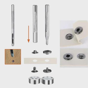 Roestvrij Staal Drukknopen Set 12.5mm Gunmetal Zwart - Kledi, Verzenden, Nieuw