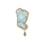 Broche - 18 karaat Geel goud - 51.60ct. tw. Opaal - Diamant