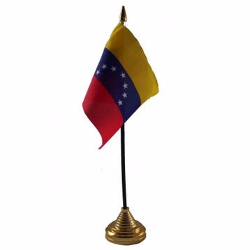Venezuela versiering tafelvlag 10 x 15 cm - Venezuela vers.., Ophalen of Verzenden, Nieuw