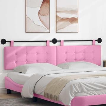 vidaXL Hangend hoofdbord Roze Stof, Verzenden, Nieuw, Stof