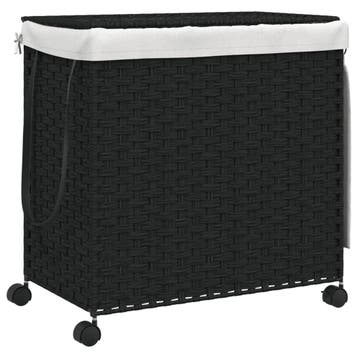Wasmand Rattan Zwart 60cm - Tweedekansje - OP=OP, Ophalen of Verzenden, Zo goed als nieuw, Zwart, Overige typen