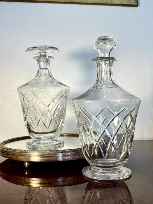 Cristal dArgenthal /Saint Louis - Karaf (2) - Kristal, Antiek en Kunst, Curiosa en Brocante