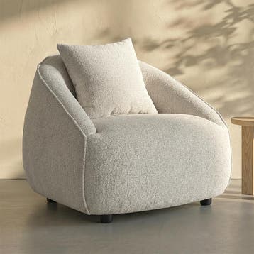*WOONWINKEL* Creme Fauteuil Met Ronde Rugleuning, Verzenden, Nieuw, Stof