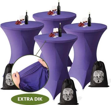 Statafelrok Paars x 4 – 80-85 x 110 cm – Premium Stretch St, Verzenden, Nieuw