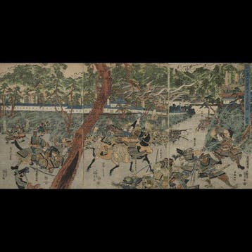 Utagawa Kunisada /  (1786–1864) Sessh Suma Dairi Genpei, Antiek en Kunst